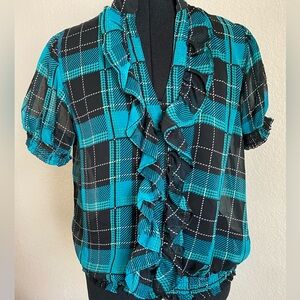 21 Black and Teal size Medium blouse